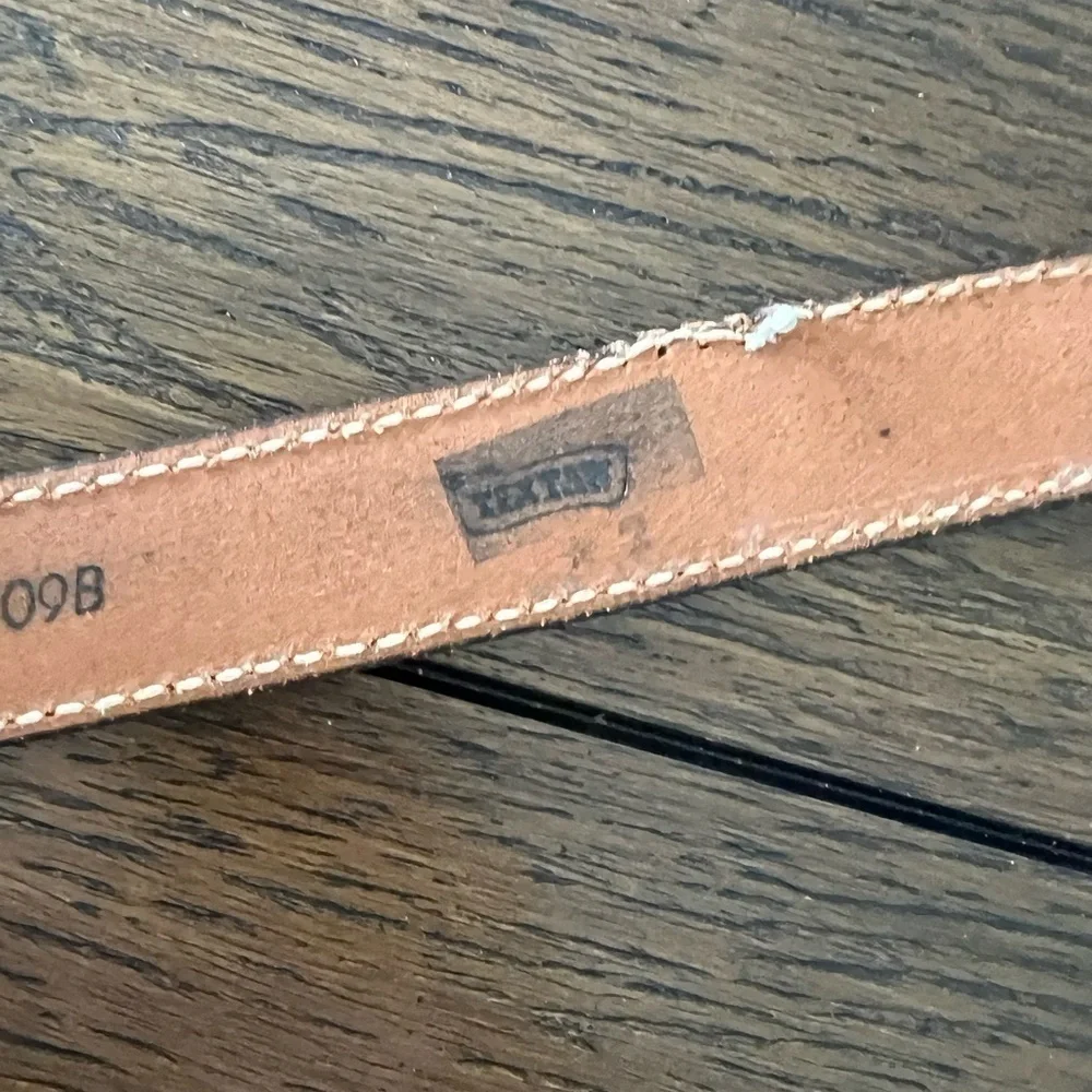 VTG TEX TAN GENUINE COWHIDE COWBOY BELT SIZE 36 BROWN LEATHER Made In The USA